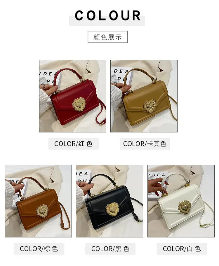 Women Crossbody Bag Brown Heart Chain Satchel 2025 — feature 15