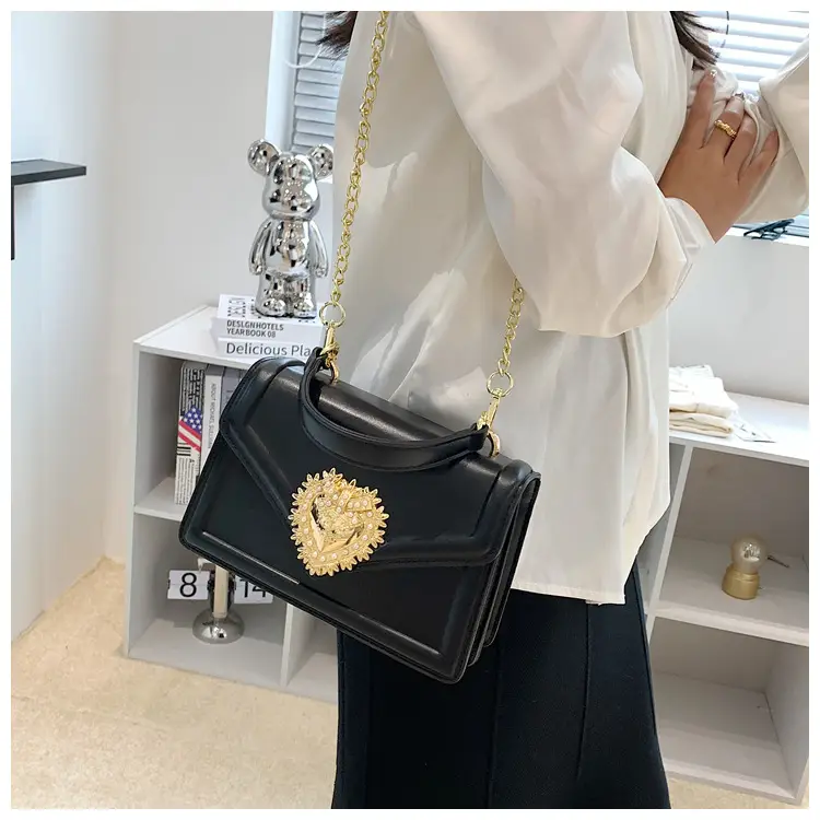 Women Crossbody Bag Brown Heart Chain Satchel 2025 — feature 22