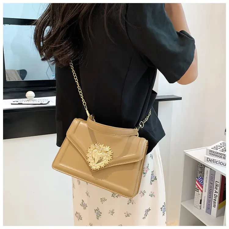 Women Crossbody Bag Brown Heart Chain Satchel 2025 — feature 35