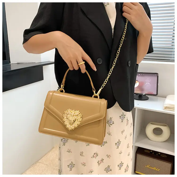 Women Crossbody Bag Brown Heart Chain Satchel 2025 — feature 36