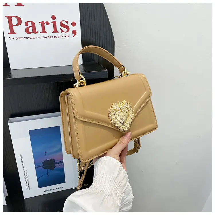 Women Crossbody Bag Brown Heart Chain Satchel 2025 — feature 47