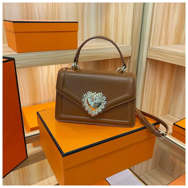 Women Crossbody Bag Brown Heart Chain Satchel 2025 — feature 48
