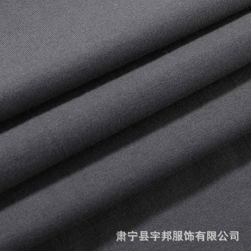 Men Black Cotton Drop Shoulder T-Shirt 230g — feature 12