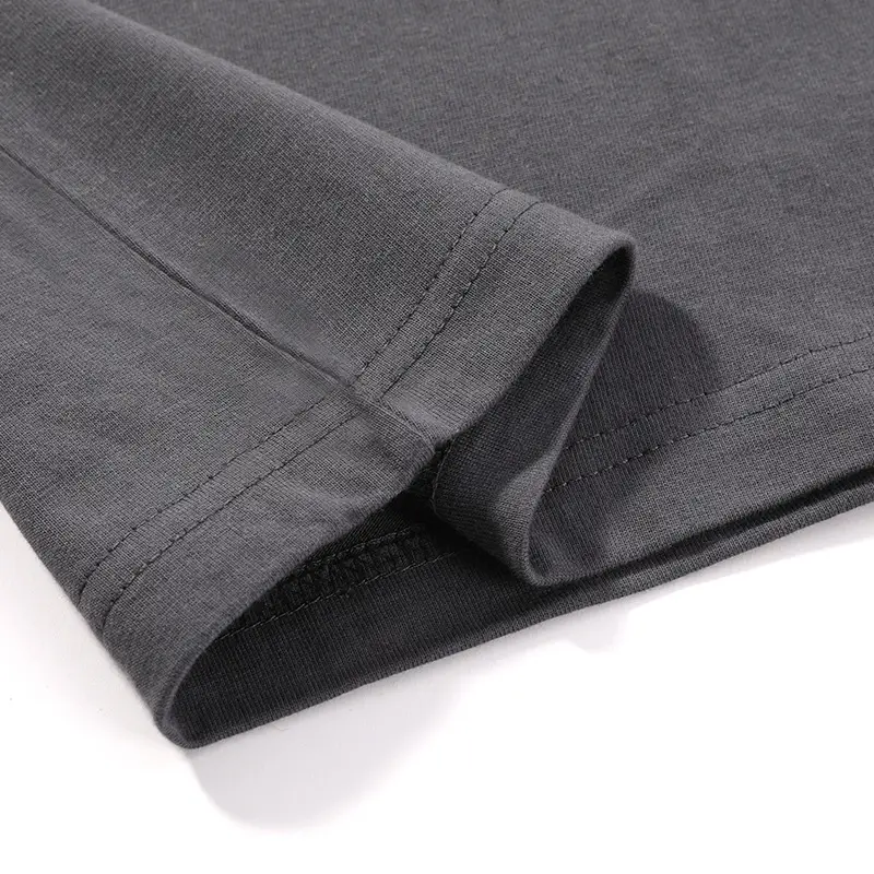 Men Black Cotton Drop Shoulder T-Shirt 230g — feature 13