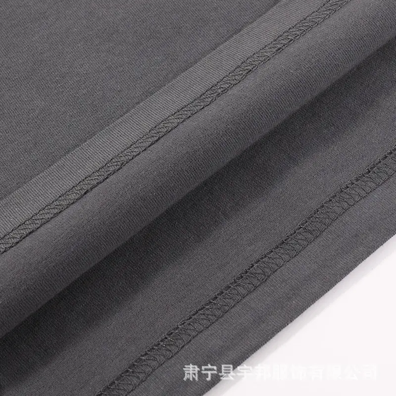 Men Black Cotton Drop Shoulder T-Shirt 230g — feature 14