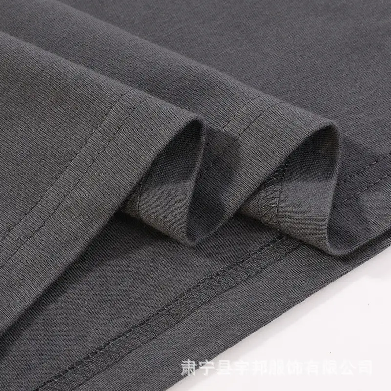 Men Black Cotton Drop Shoulder T-Shirt 230g — feature 15