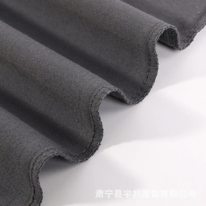 Men Black Cotton Drop Shoulder T-Shirt 230g — feature 17