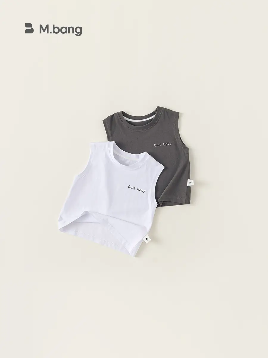 White Sleeveless Vests for Boys Summer New - Image 5