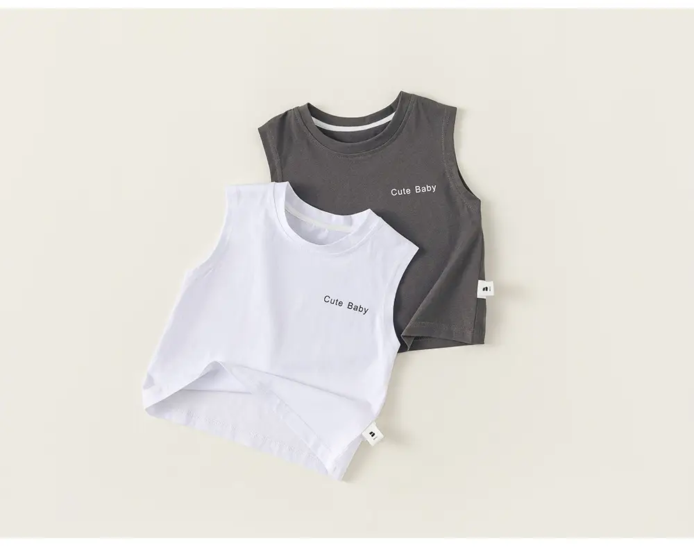 White Sleeveless Vests for Boys Summer New — feature 12