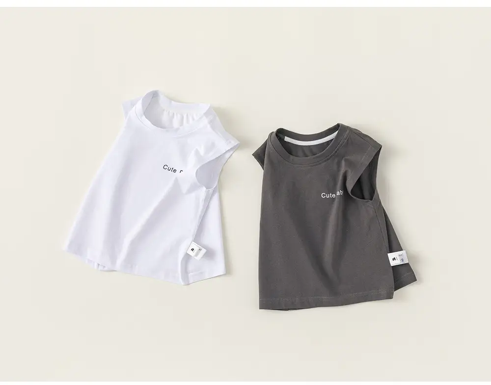 White Sleeveless Vests for Boys Summer New — feature 13