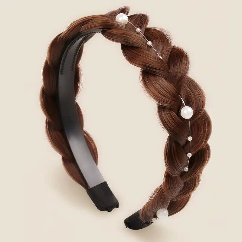 New Pearl Wig Twist Braid Fish Bone Hair Band — feature 11