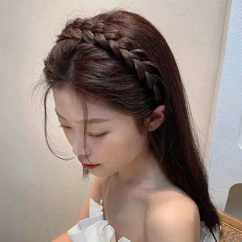 New Pearl Wig Twist Braid Fish Bone Hair Band — feature 5