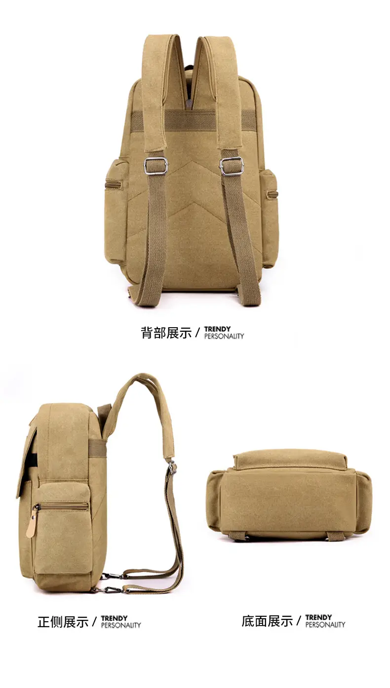 Men's Canvas Crossbody Backpack 15L Grey — feature 17
