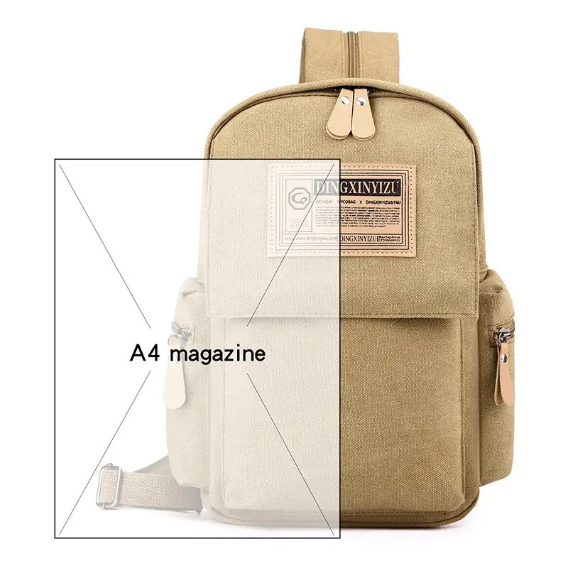 Men's Canvas Crossbody Backpack 15L Grey — feature 31