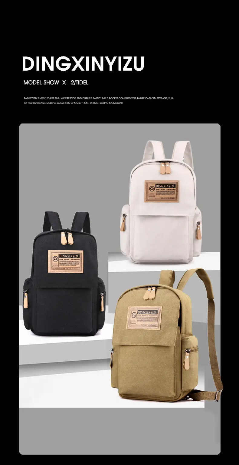 Men's Canvas Crossbody Backpack 15L Grey — feature 4