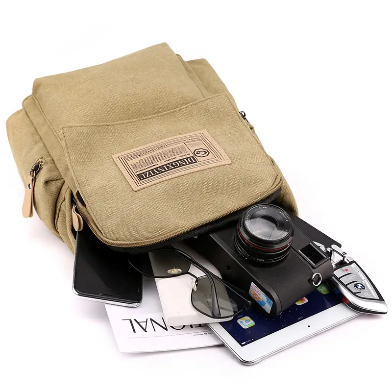 Men's Canvas Crossbody Backpack 15L Grey — feature 44