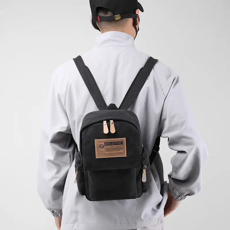 Men's Canvas Crossbody Backpack 15L Grey — feature 48