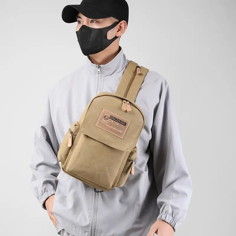 Men's Canvas Crossbody Backpack 15L Grey — feature 49