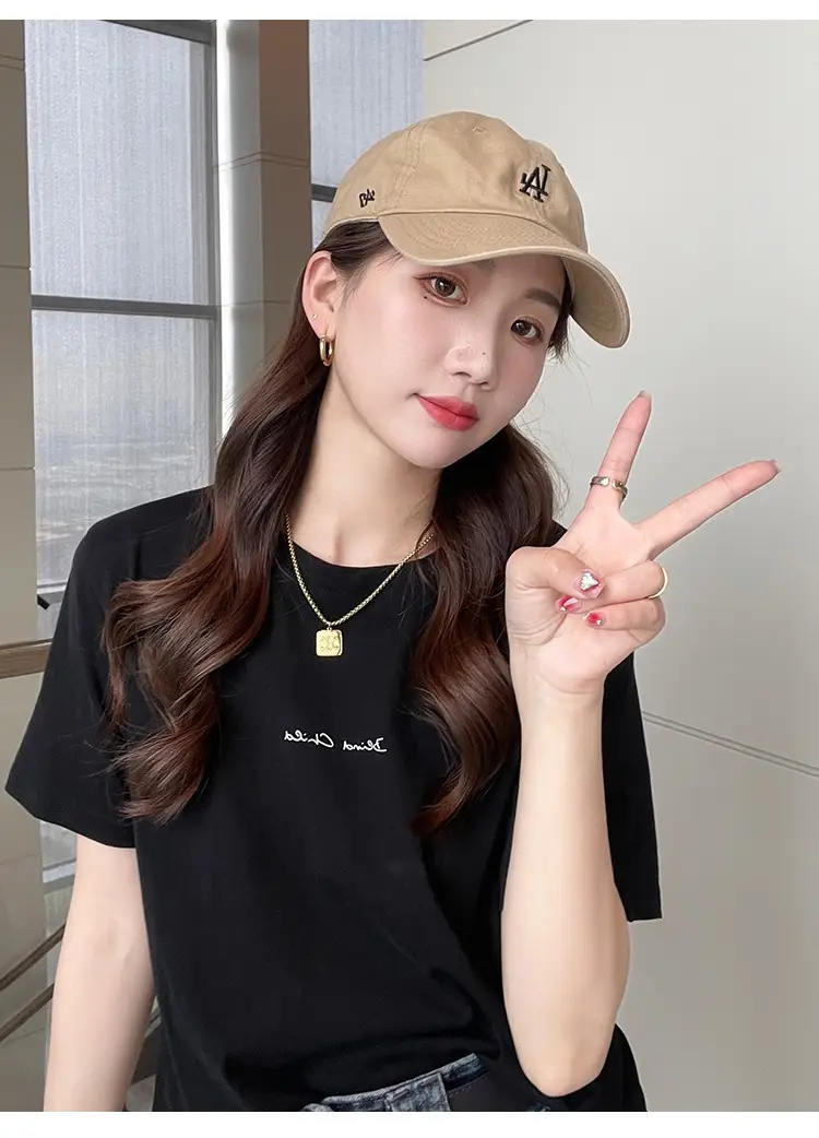 Pure Cotton Short-sleeved T-shirt Women's Basic Simple 2024 Summer New Loose Slimming T-shirt White Cotton Ins Top — feature 21