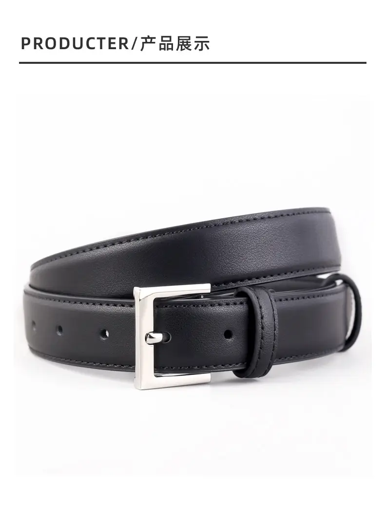 2025 Women Black Genuine Leather Belt with Gold Buckle — feature 37