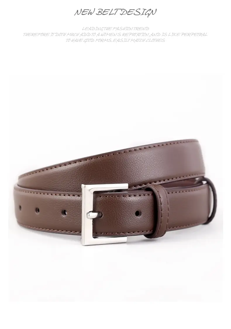 2025 Women Black Genuine Leather Belt with Gold Buckle — feature 39