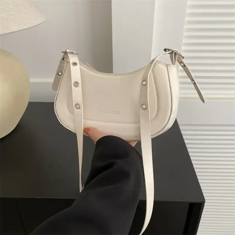 Women's White Retro Square Shoulder Bag 2024 - Image 5