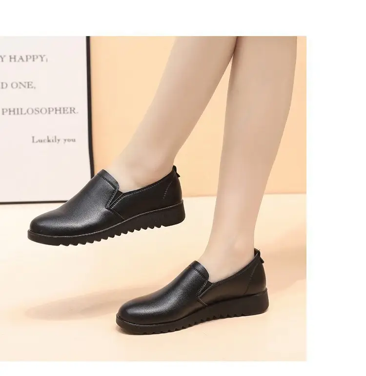 Non-slip waterproof oil-proof kitchen work shoes work shoes KFC Pizza Hut flat mother shoes soft bottom women's shoes — feature 11