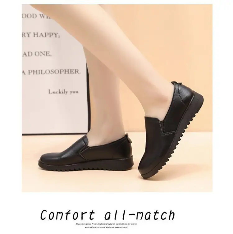 Non-slip waterproof oil-proof kitchen work shoes work shoes KFC Pizza Hut flat mother shoes soft bottom women's shoes — feature 12