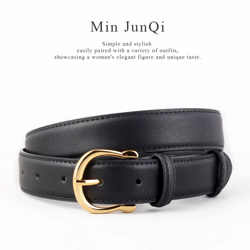 Women's Genuine Leather Belt with Gold Buckle 3 Colors - Image 4