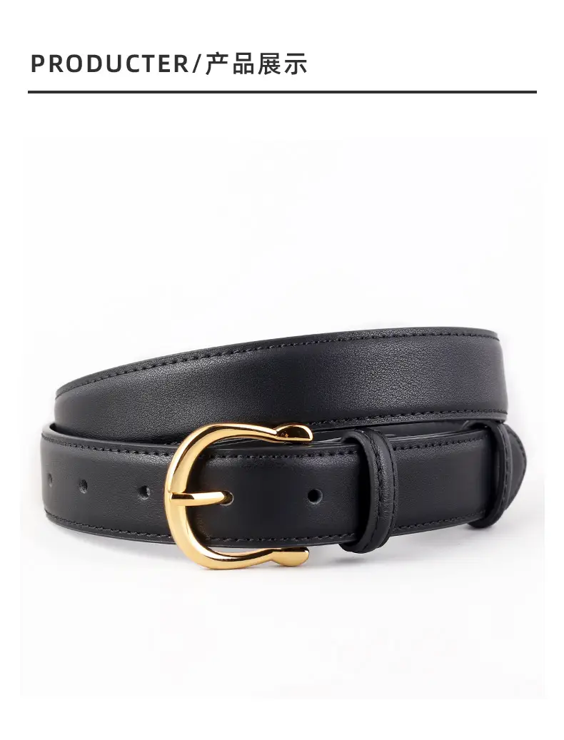 Women's Genuine Leather Belt with Gold Buckle 3 Colors — feature 37