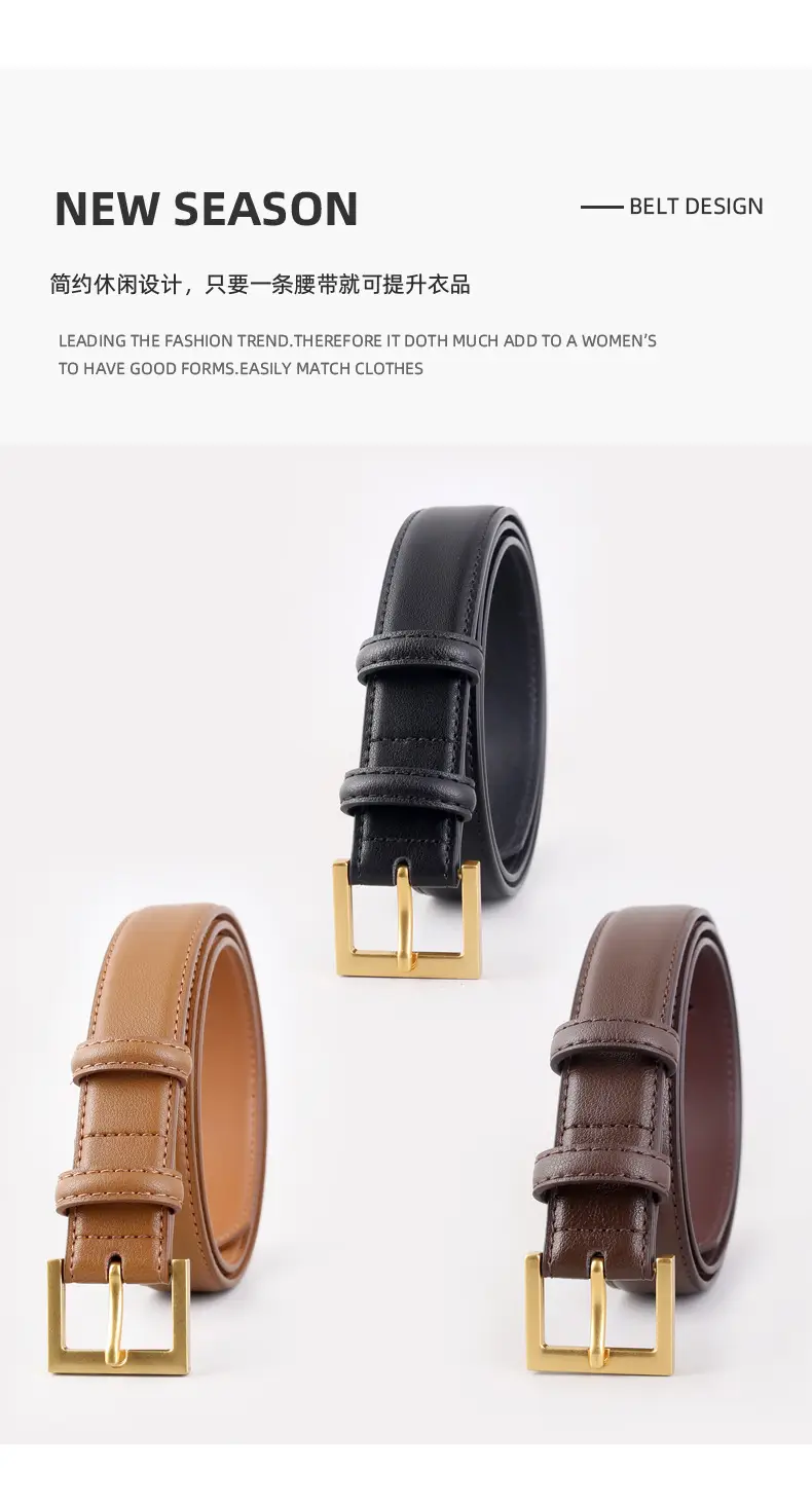 Black Leather Belt for Women High-End Decorative — feature 30
