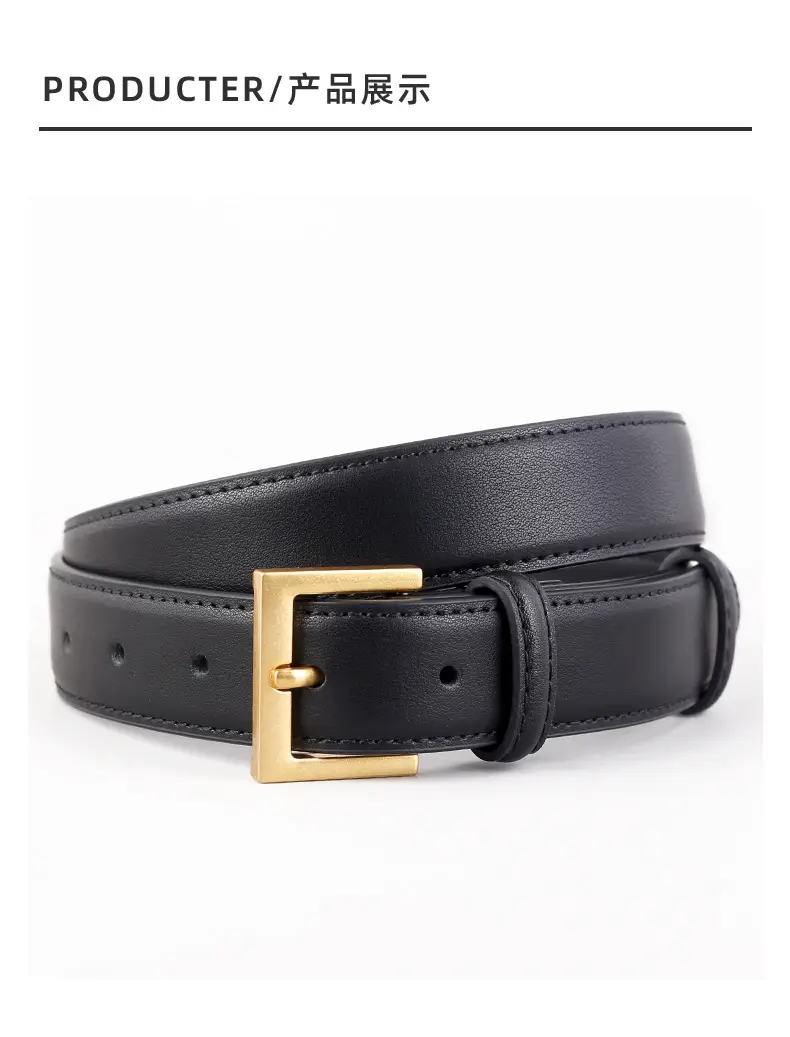Black Leather Belt for Women High-End Decorative — feature 37