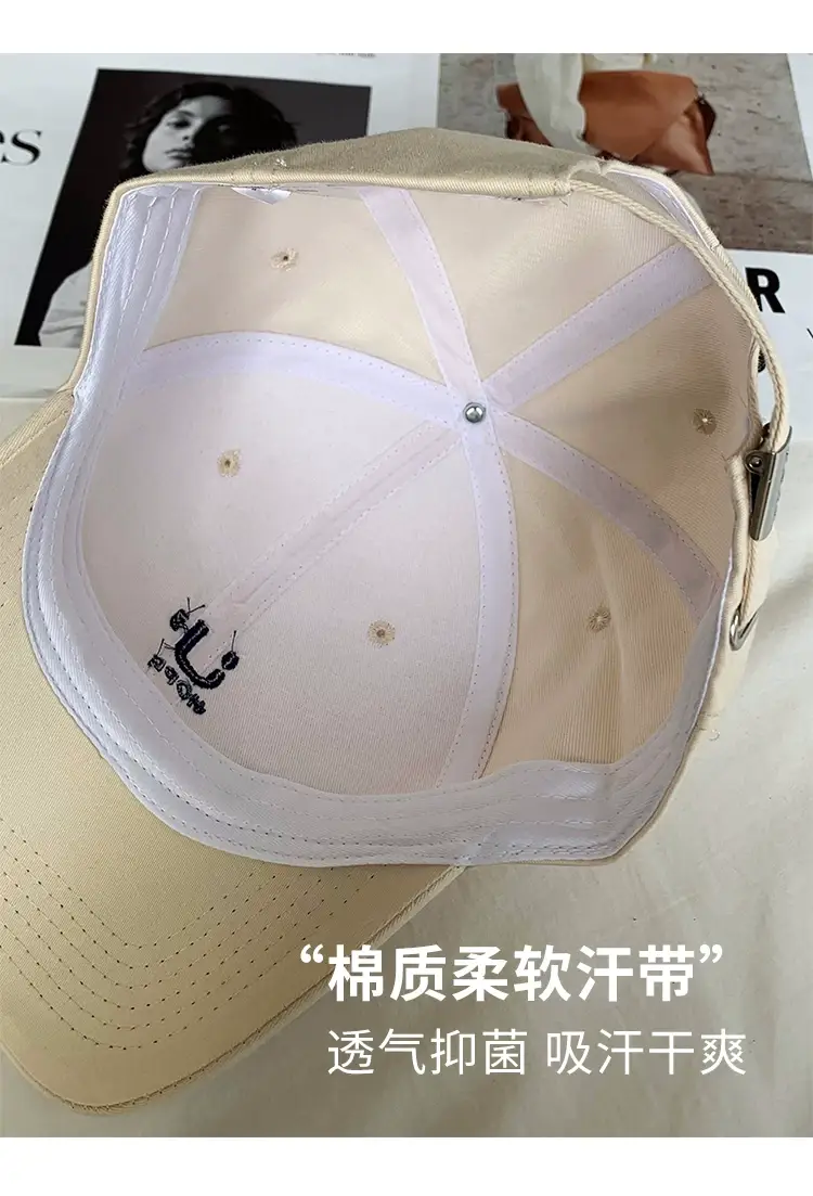 Women Retro Letter Embroidered Cap with Headphone — feature 13