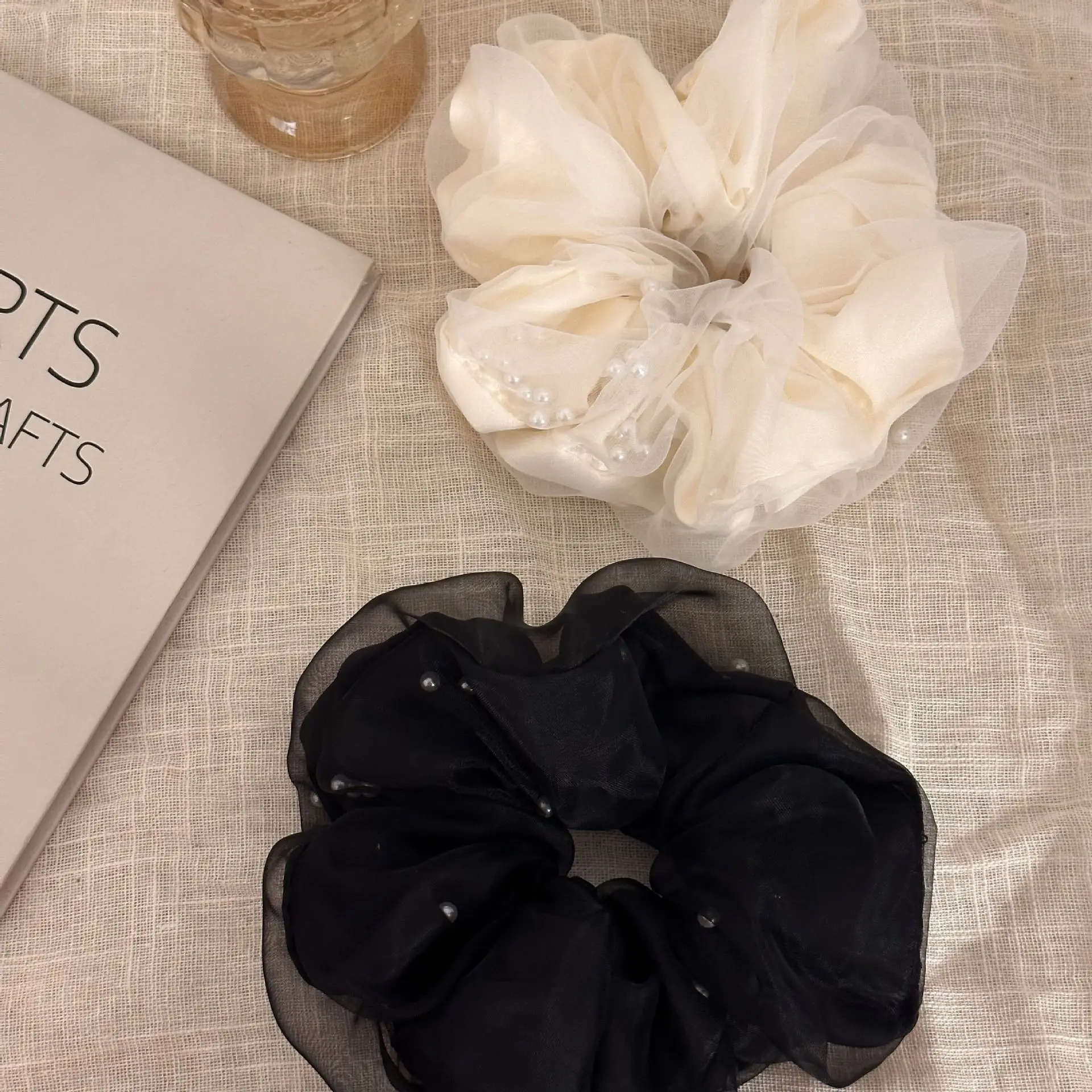 Black Pearl Embellished Hair Band for Women