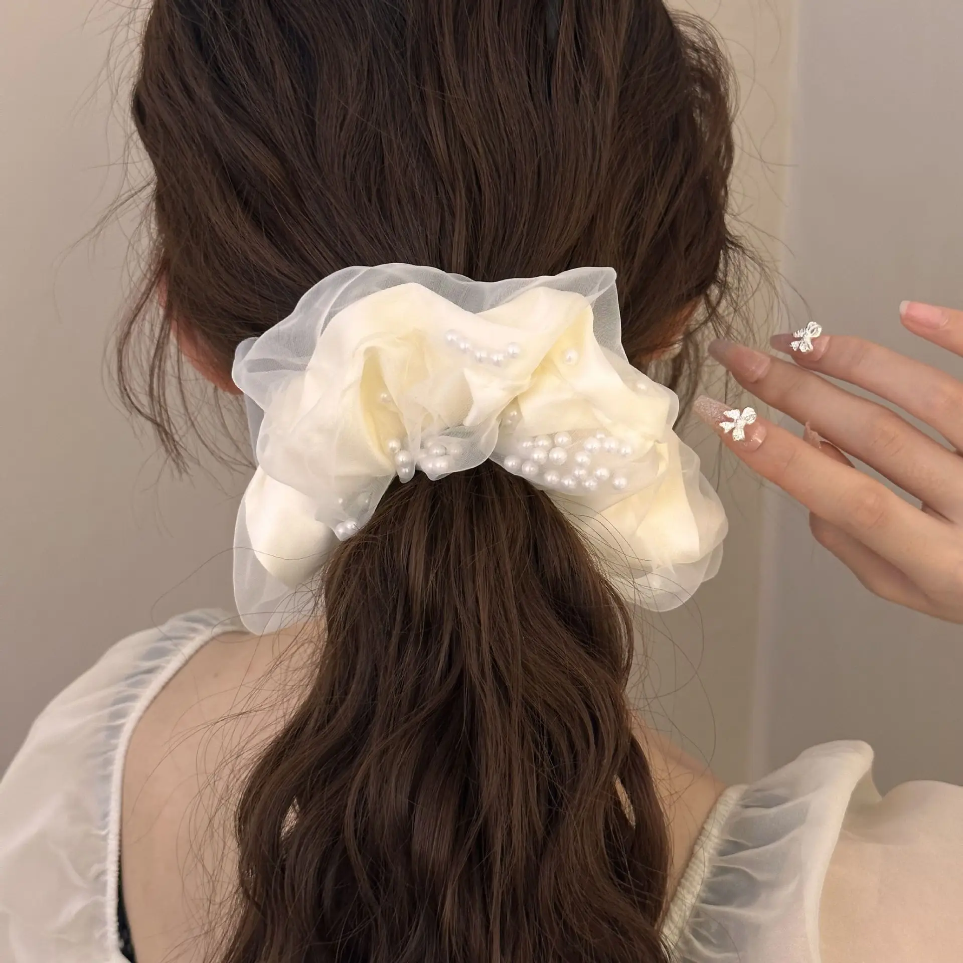 Black Pearl Embellished Hair Band for Women
