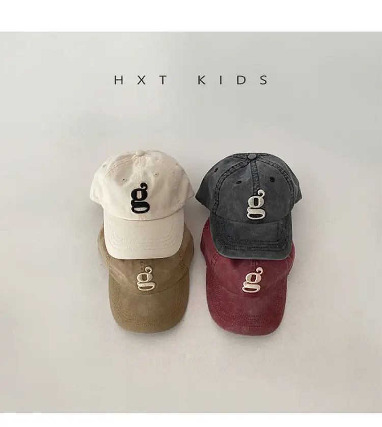 Children's Embroidered Peaked Caps Spring Autumn Western Style — feature 2