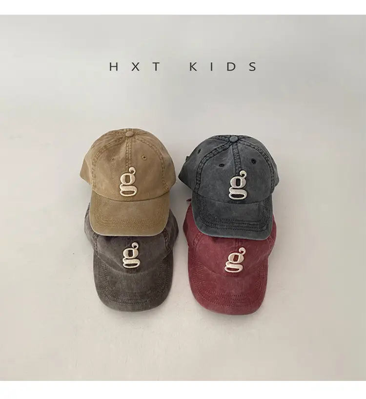 Children's Embroidered Peaked Caps Spring Autumn Western Style — feature 5
