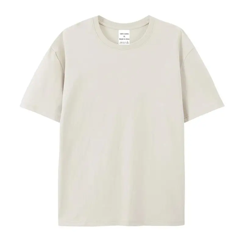 Men's 220g Cotton Short Sleeve T-Shirt Cream