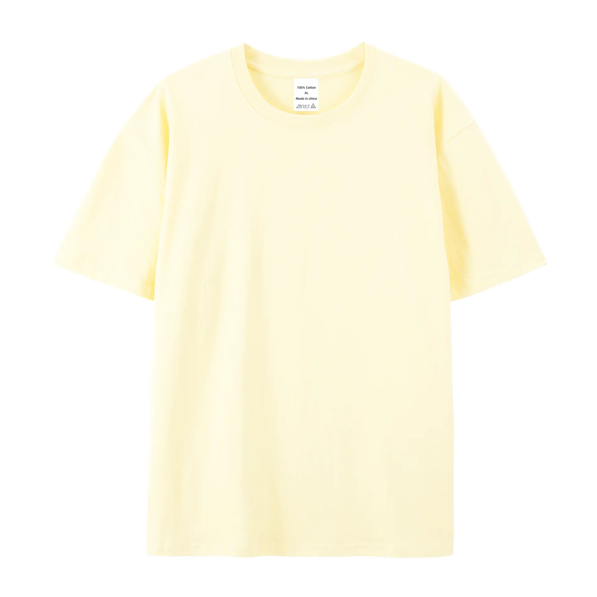 Men's 220g Cotton Short Sleeve T-Shirt Cream