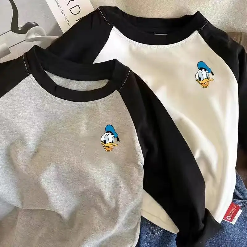 Mickey Mouse Cotton Long Sleeve T-Shirt Grey Black