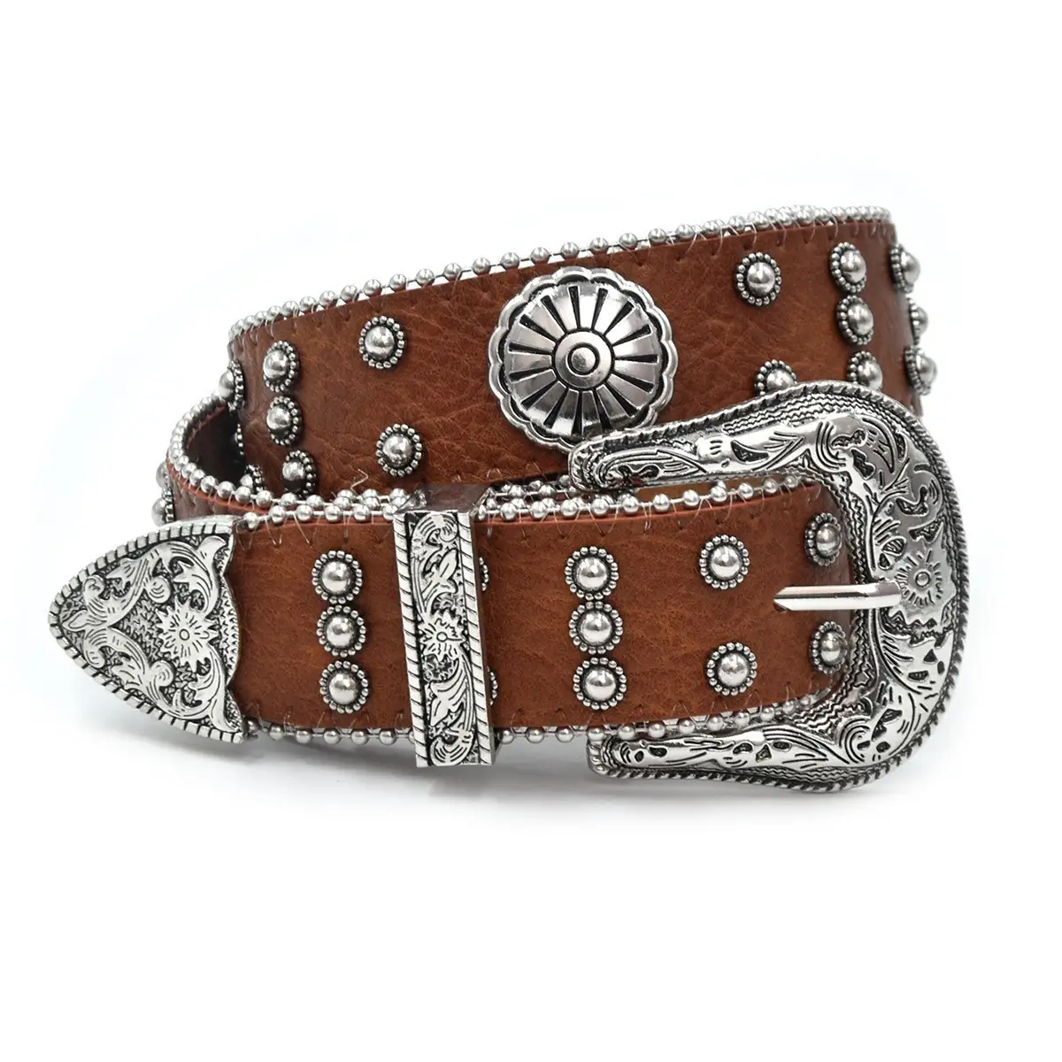 Western Denim Belt with Punk Rivet Y2K Design - Image 7