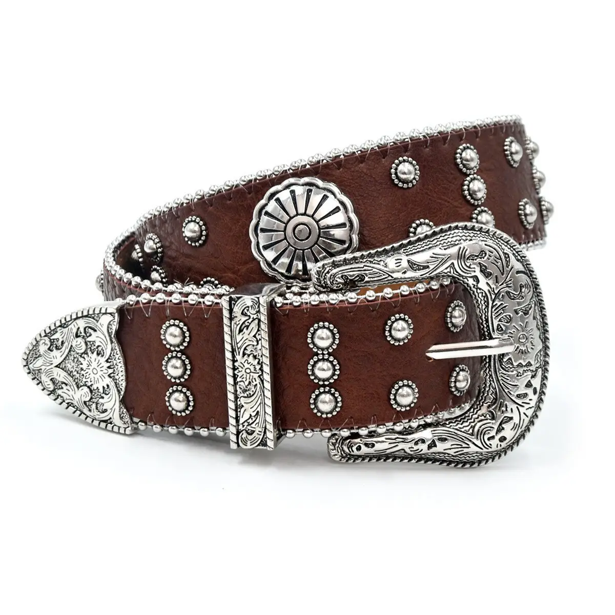 Western Denim Belt with Punk Rivet Y2K Design - Image 8