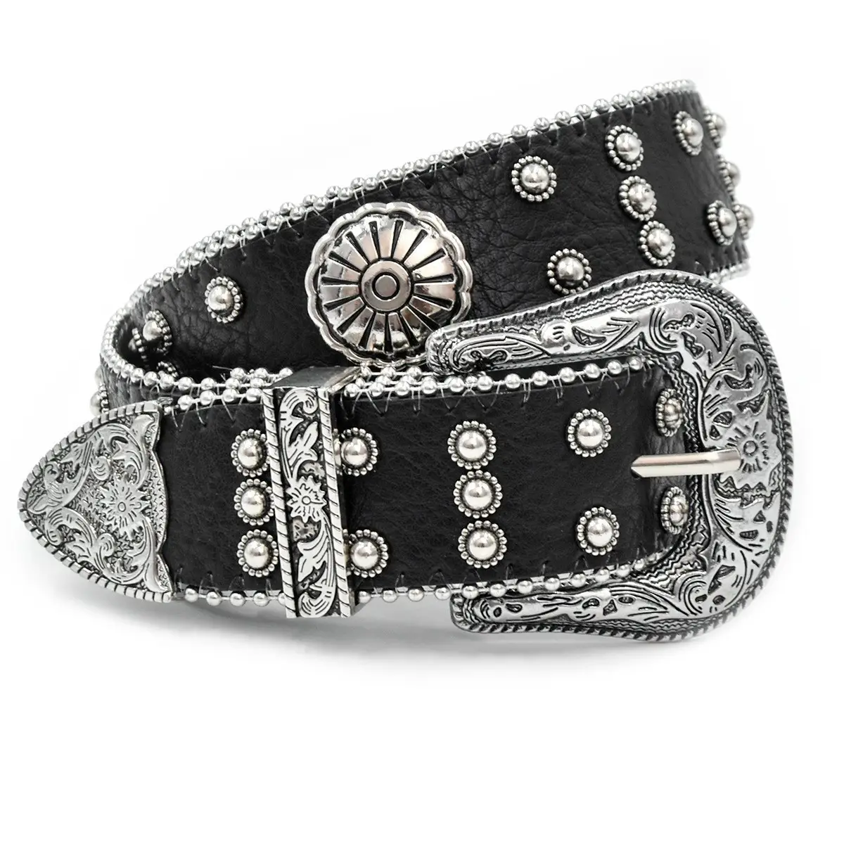 Western Denim Belt with Punk Rivet Y2K Design — feature 4