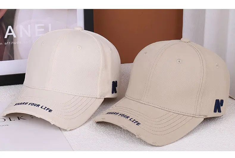 Women Beige Embroidered Baseball Cap Spring Korean Style — feature 19