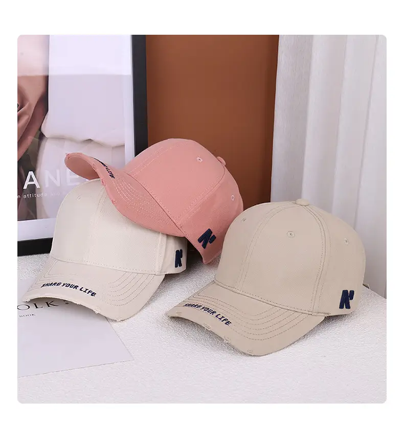 Women Beige Embroidered Baseball Cap Spring Korean Style — feature 20
