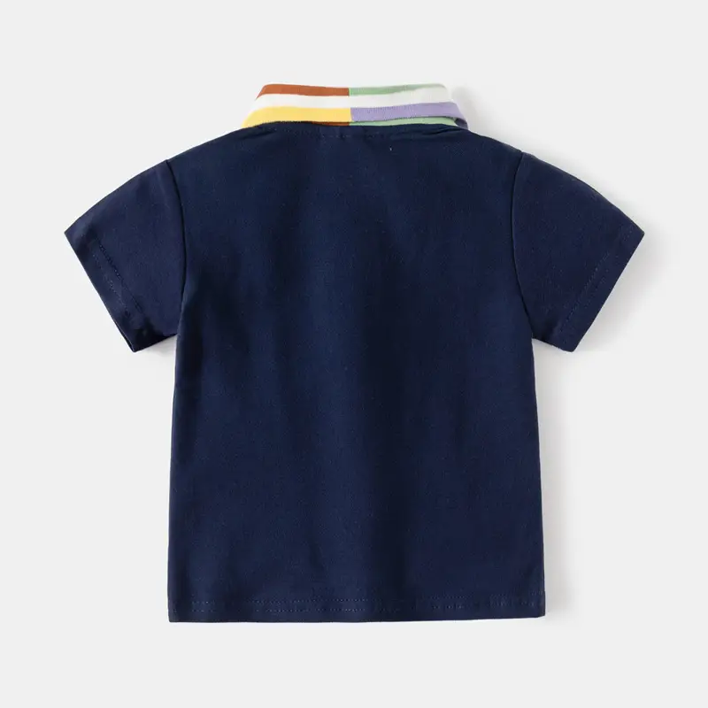Kids Polo Shirt Navy Blue Korean Style 2026 - Image 4