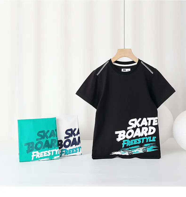 Kids Star Board T-Shirt White Summer Casual — feature 34