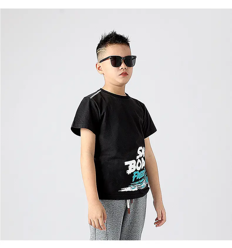 Kids Star Board T-Shirt White Summer Casual — feature 40
