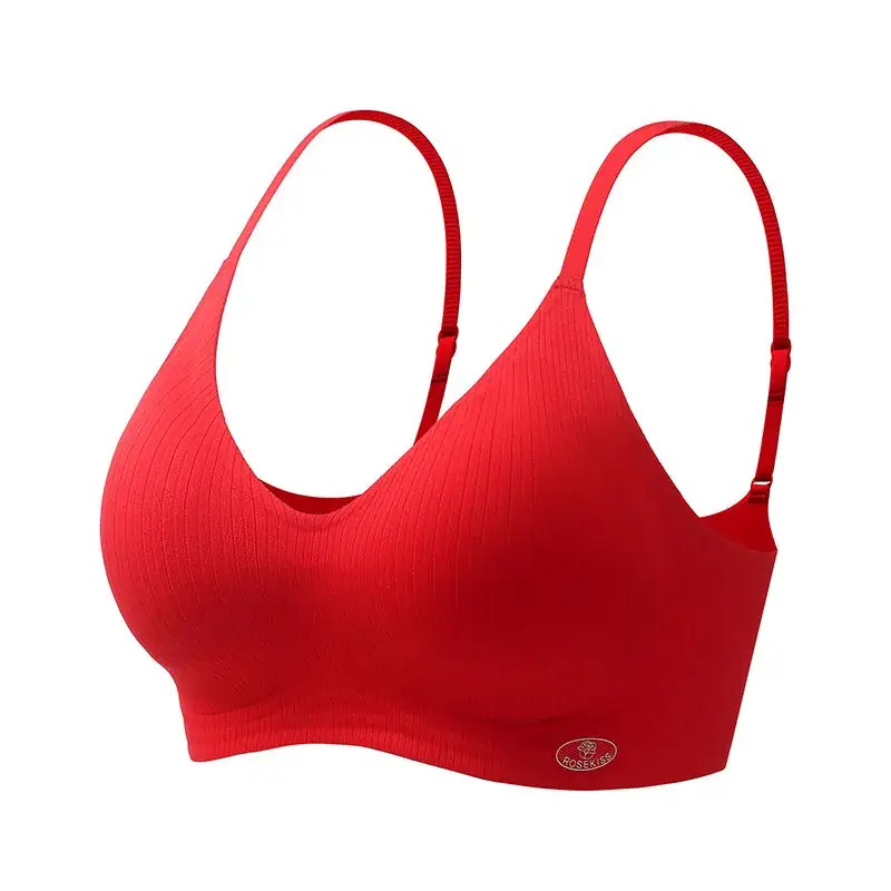 Red Fixed Cup Push-Up Bra for Women - Image 5