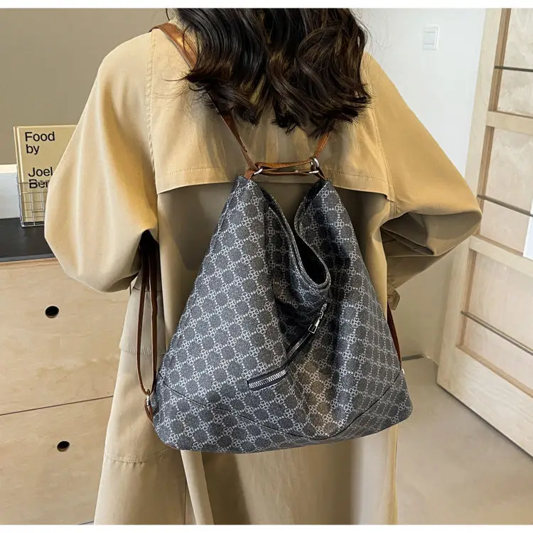 Retro Large Capacity Women's Tote Bag Brown Beige — feature 11